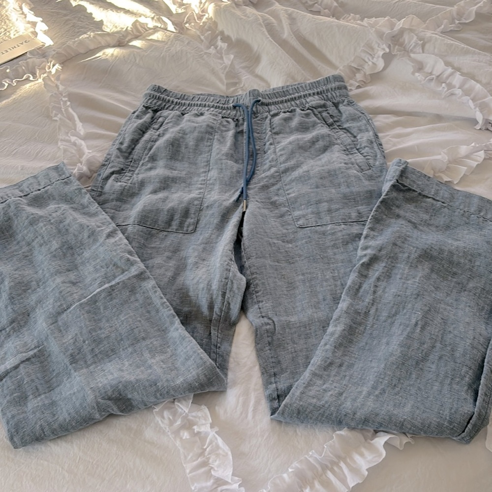 Athleta Retreat Linen Wide Legs Pants Size 0